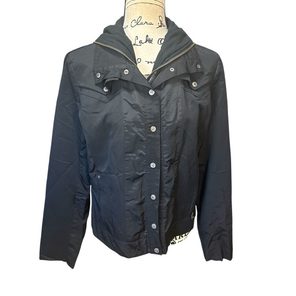 Dolce and Gabana D&G Black Snap Zip Front Hoodie Womens Jacket - Picture 1 of 16